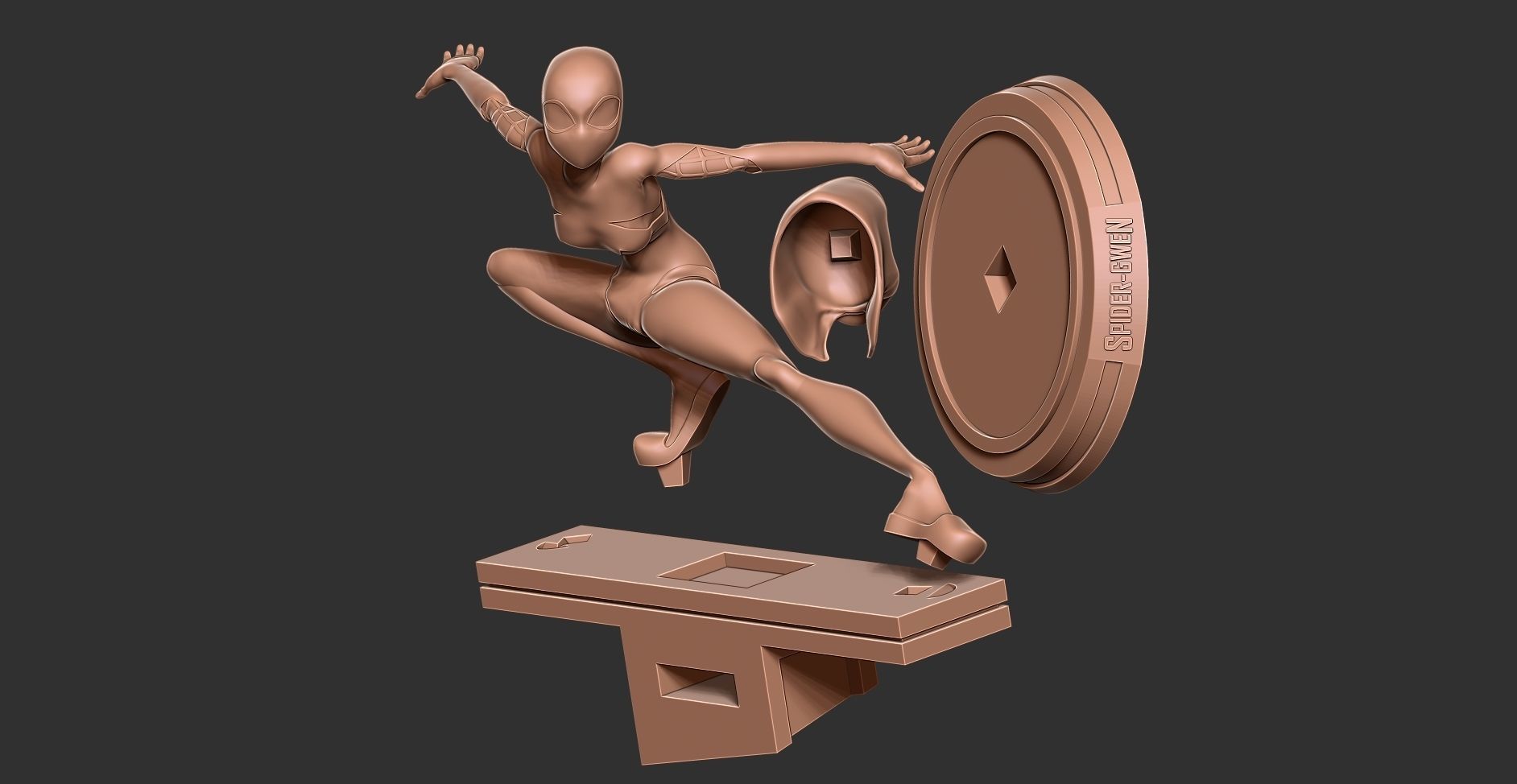 Spider-Gwen Fanart 3D print model_14