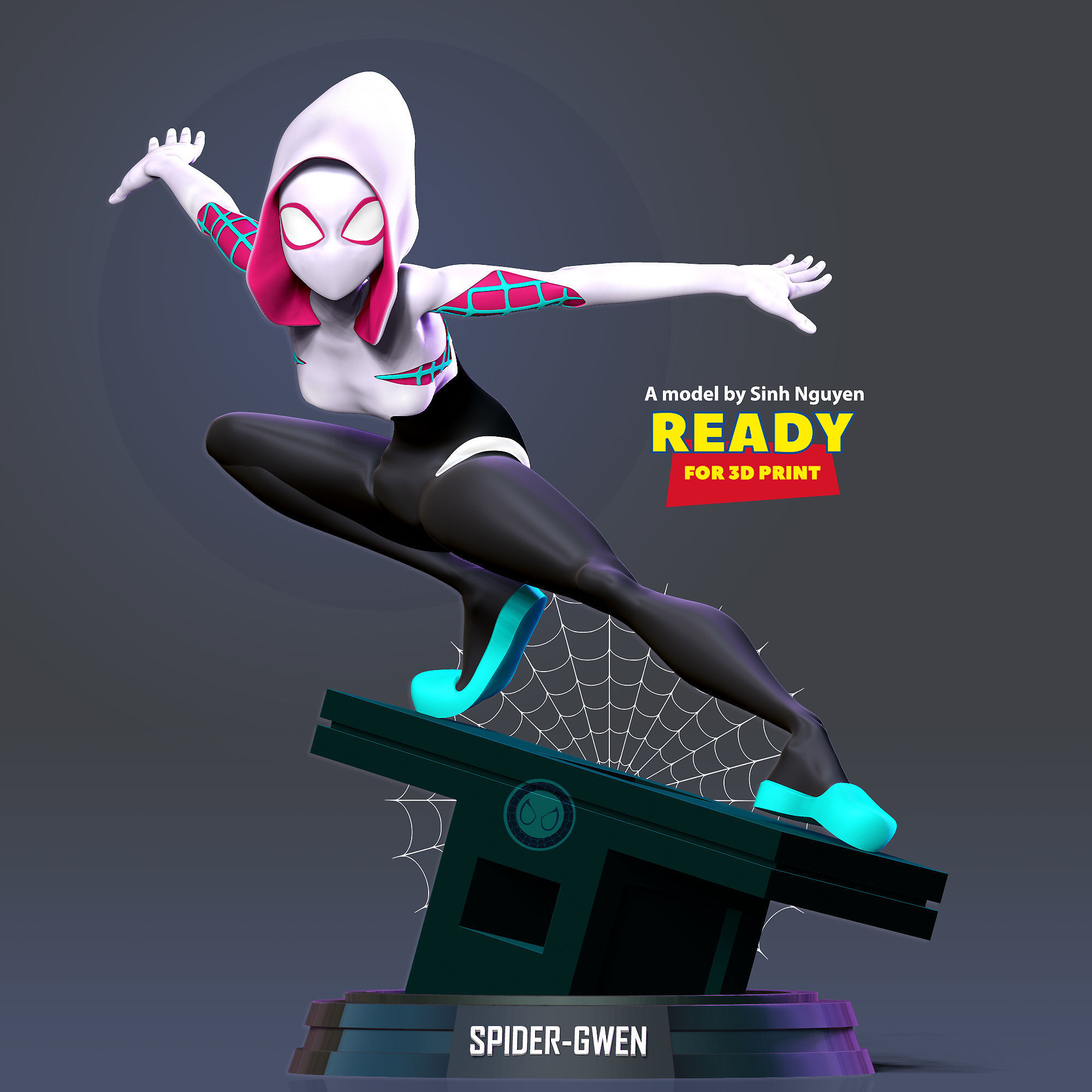 Spider-Gwen Fanart 3D print model_1