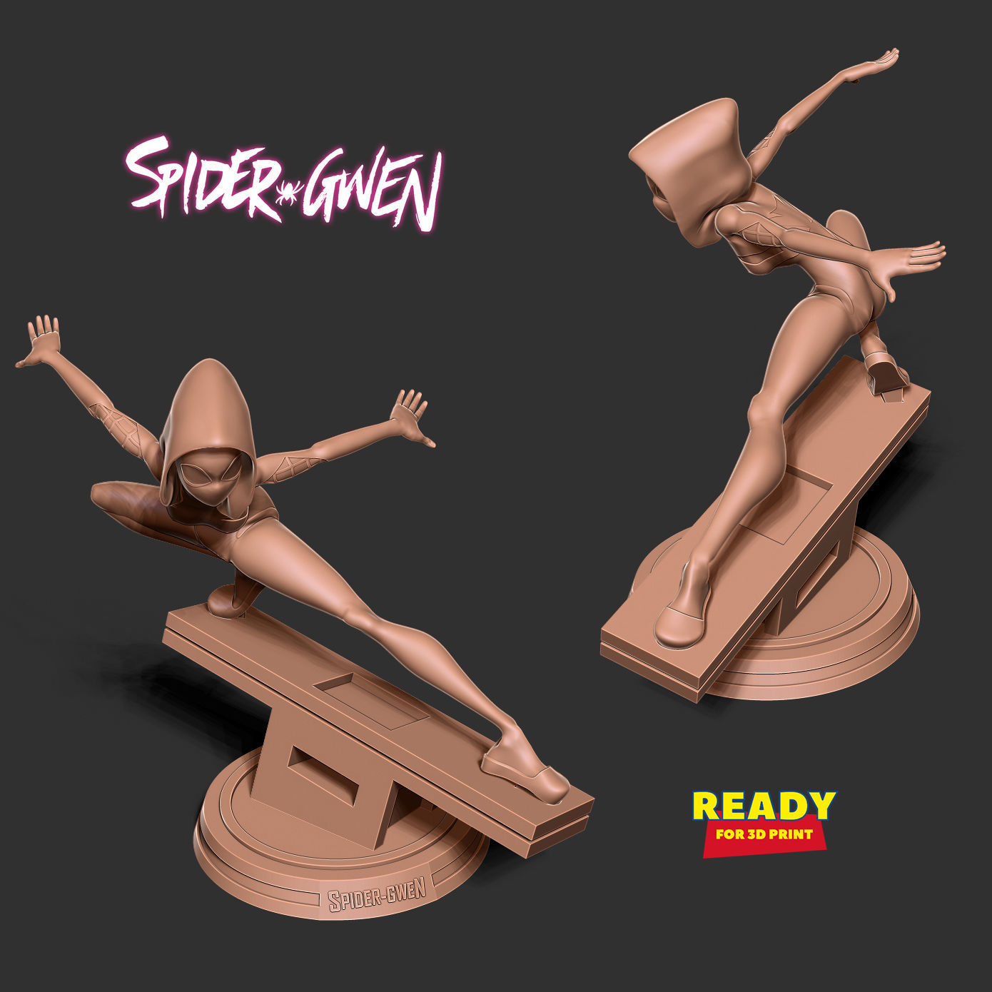 Spider-Gwen Fanart 3D print model_3