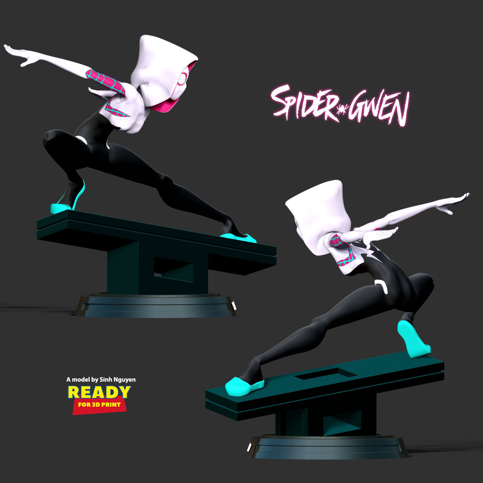 Spider-Gwen Fanart 3D print model_4