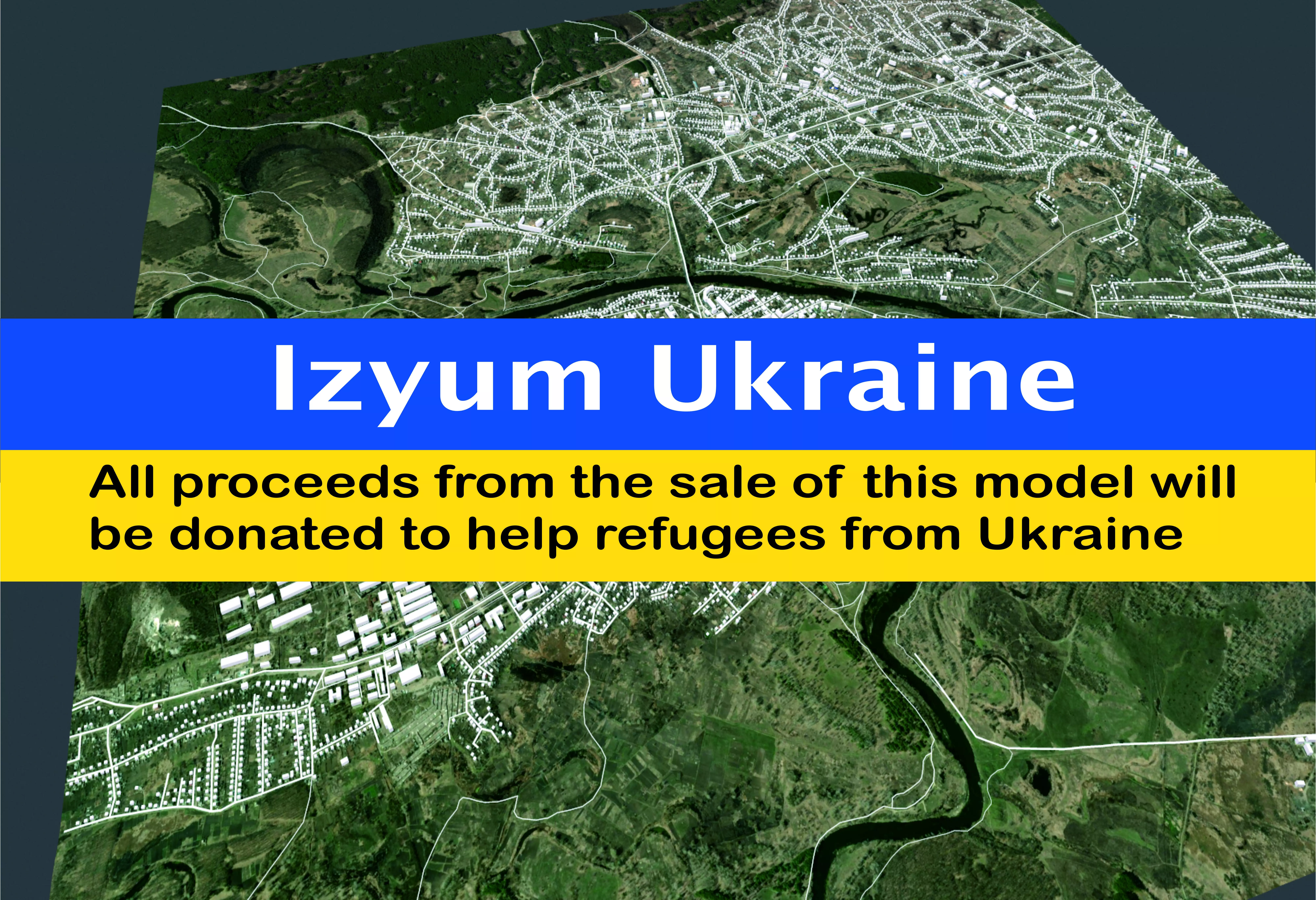 Cityscape Izyum Ukraine 3D model
