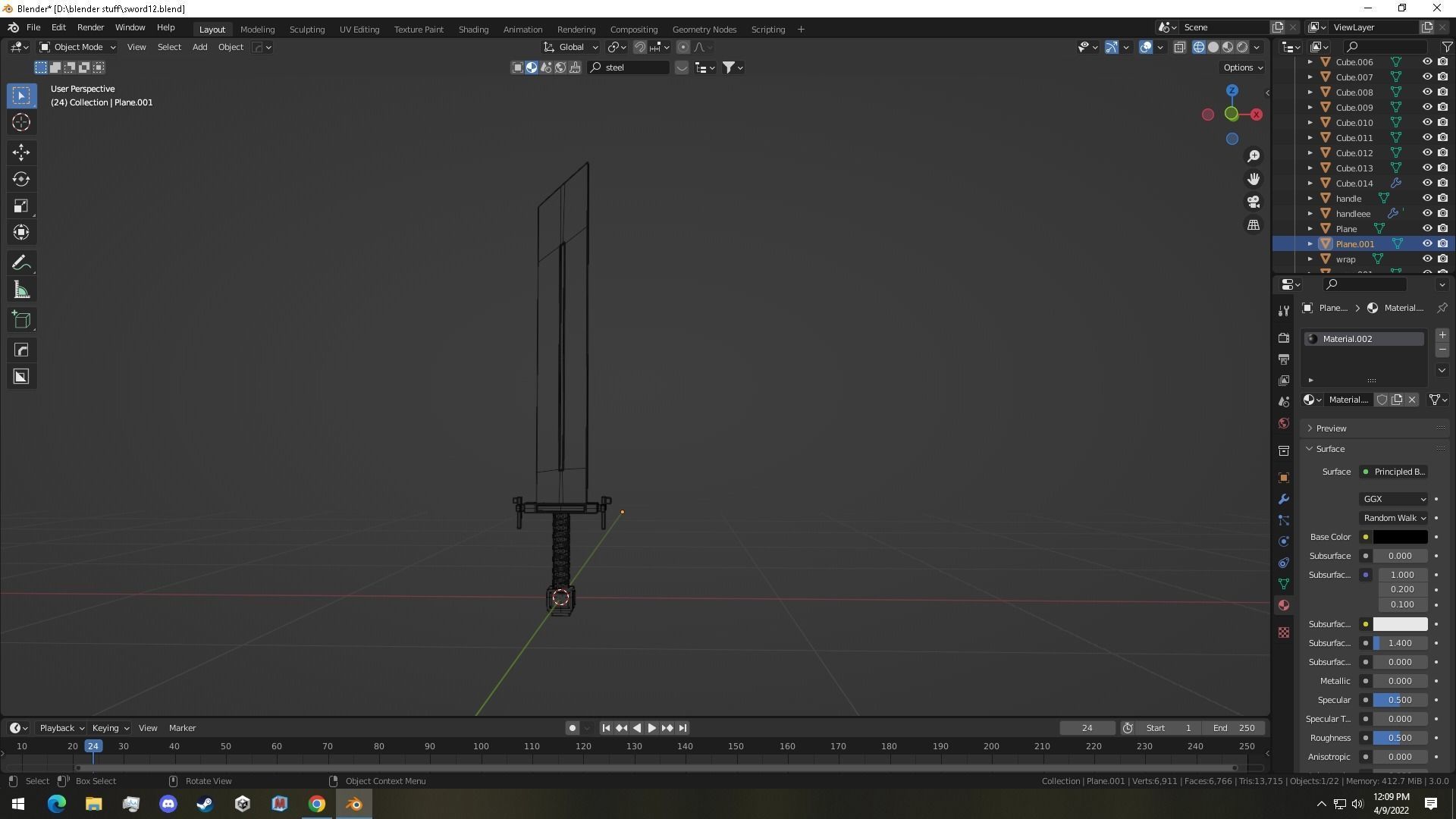 a 3d sword for any type of game 3D model_6