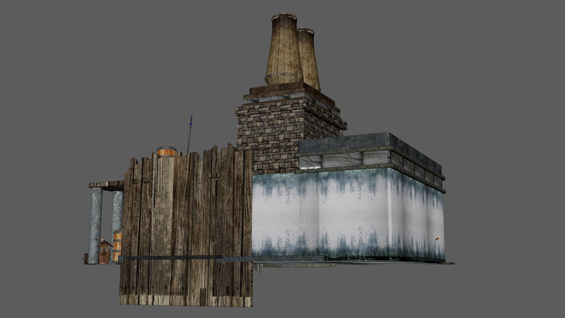 Medieval Blacksmith Forge Low-poly 3D model_2