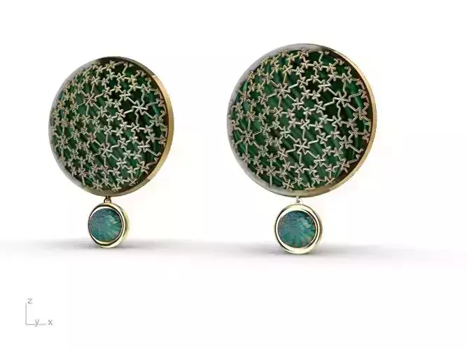Turkish designer cage set earrings stl verified