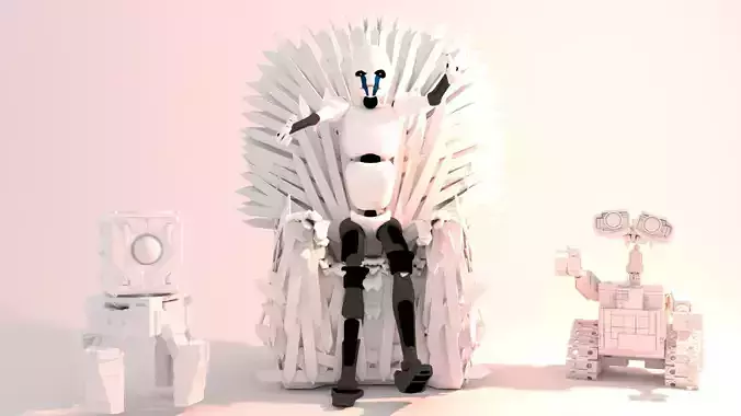  3 Cute robots 3D models 