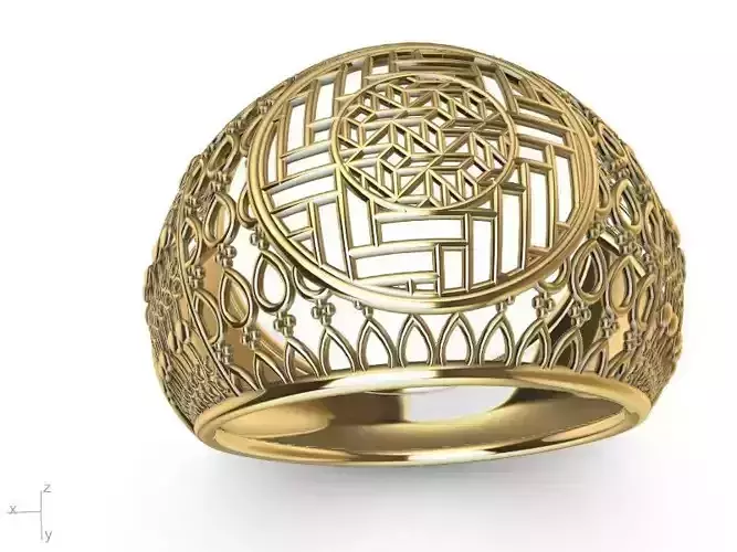 ornamental jali ring stl verified