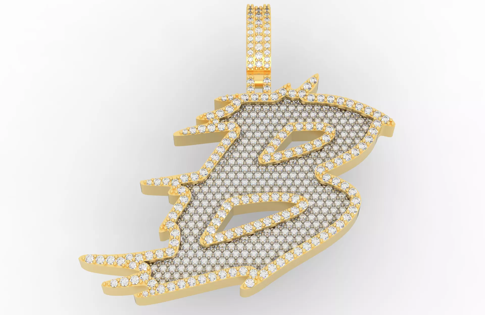 B Font Pendant 3D print model