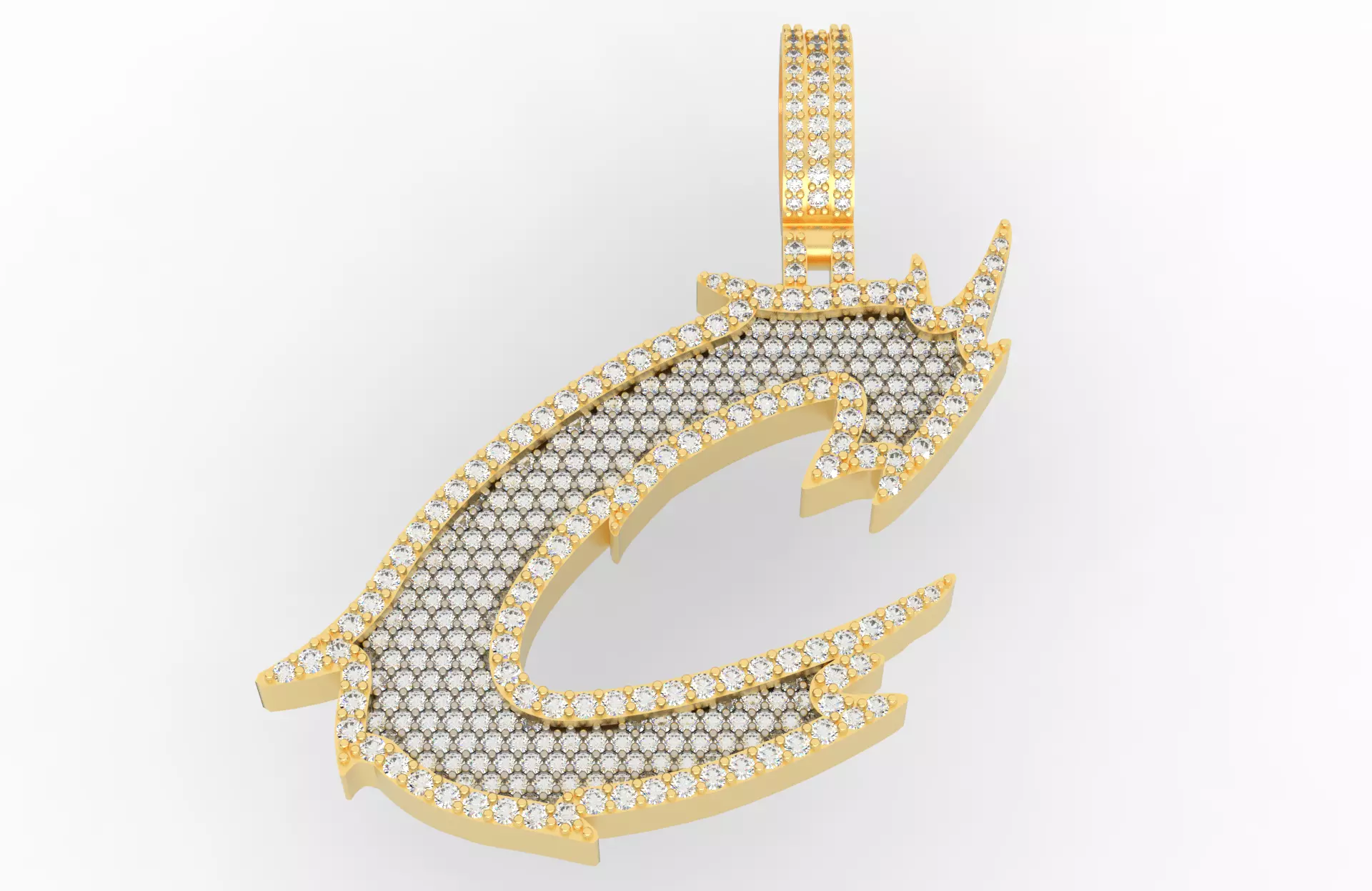 C Font Pendant 3D print model