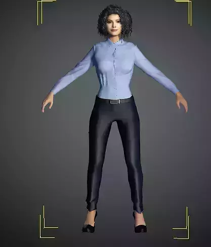 A girl woman in shirt and pants