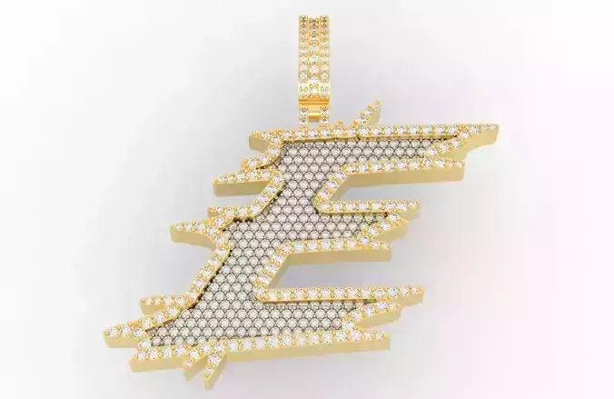 E Font Pendant 3D print model
