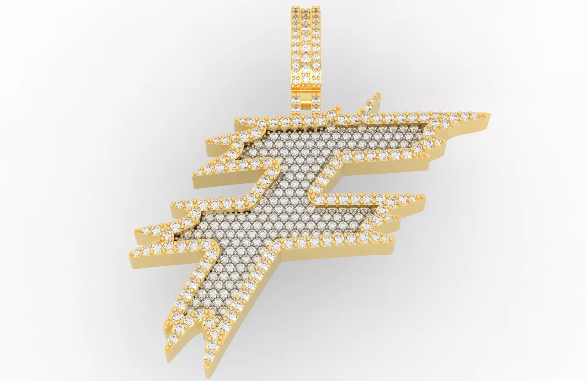 F Font Pendant 3D print model