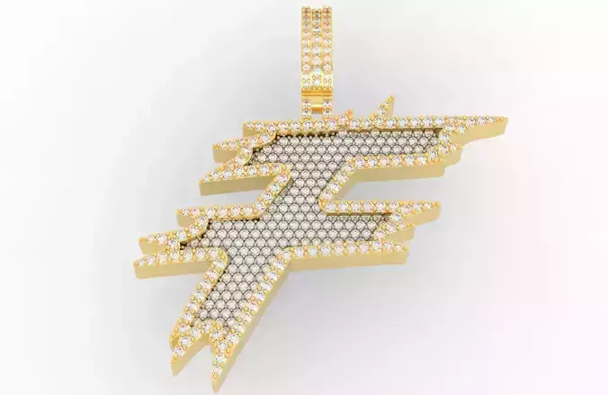 F Font Pendant 3D print model