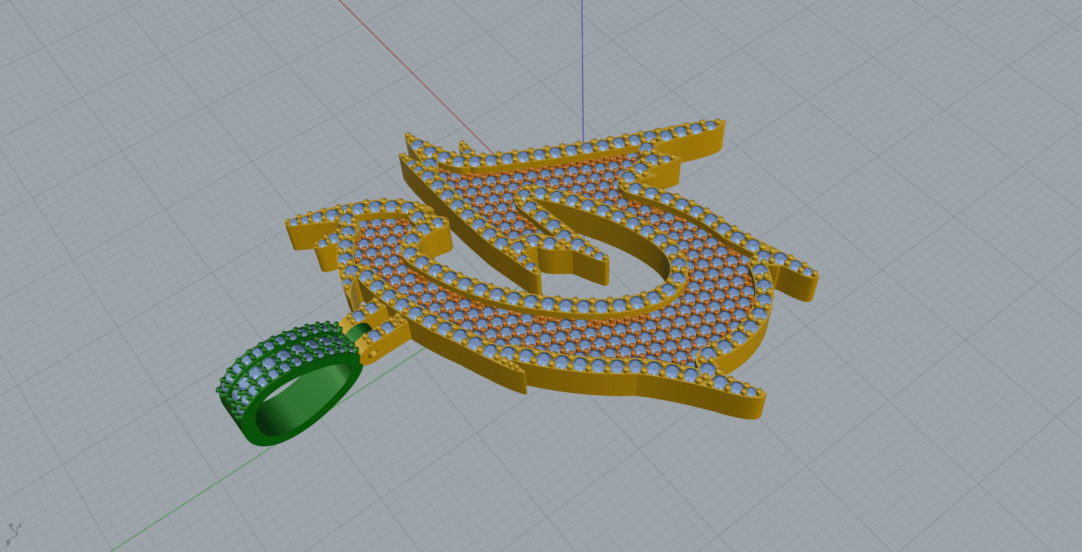 G Font Pendant 3D print model_5