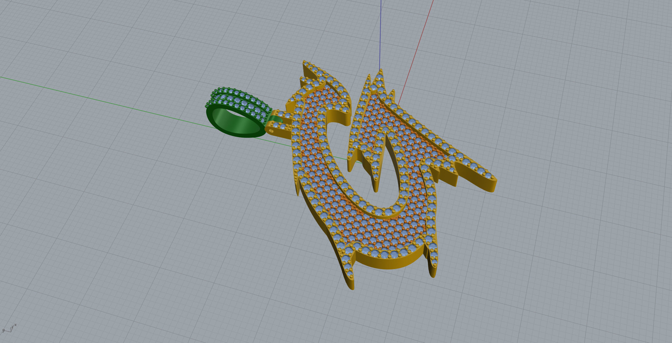 G Font Pendant 3D print model_4
