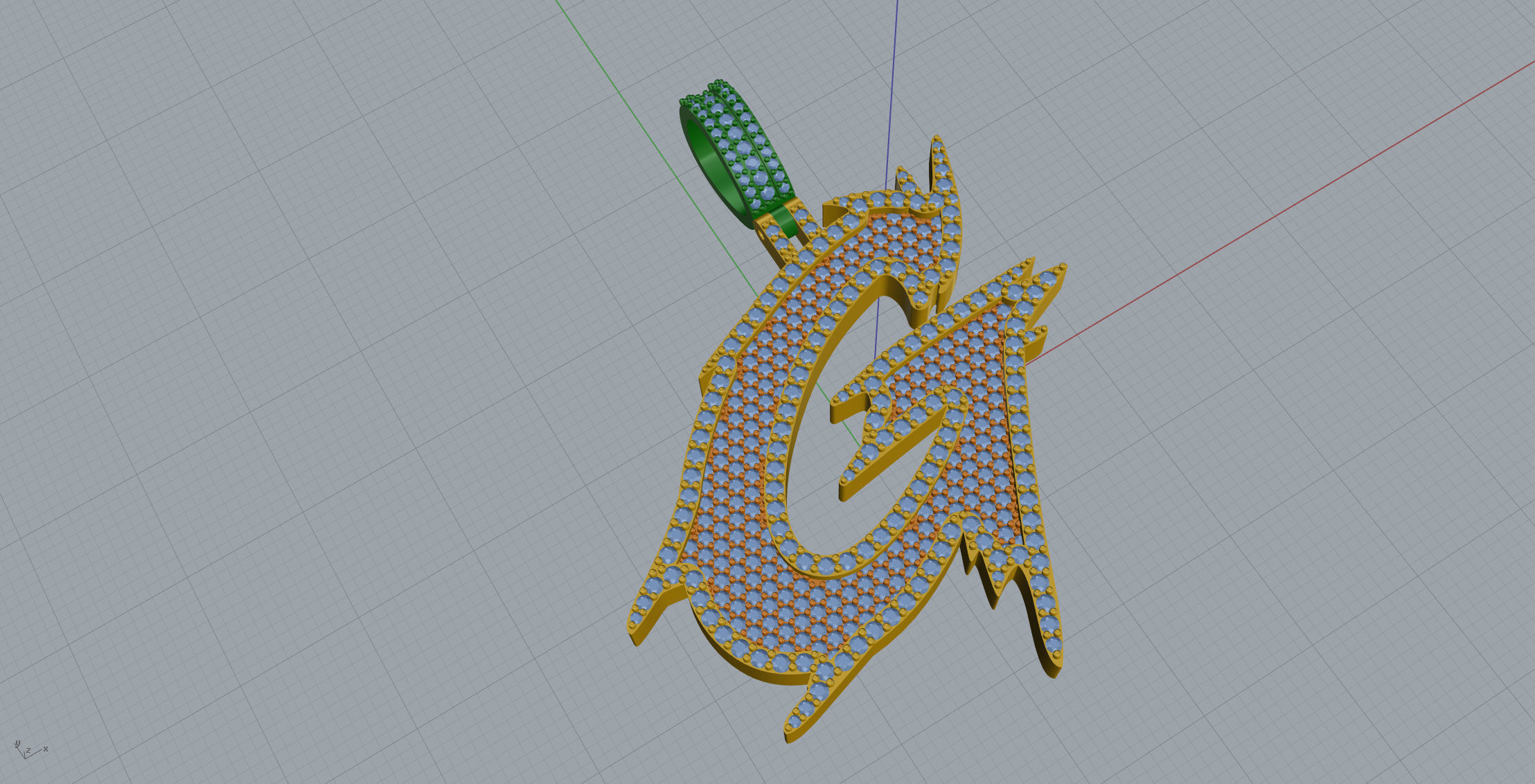 G Font Pendant 3D print model_1