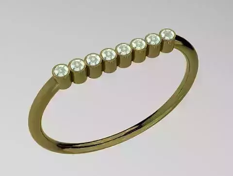 Anillo ocho brillantes Free 3D print model