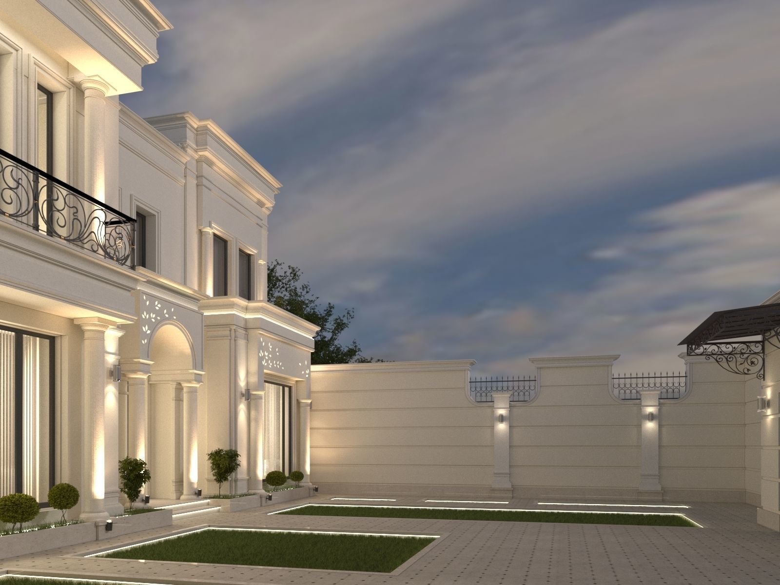 architecture luxury villa in dubai 3D model_4