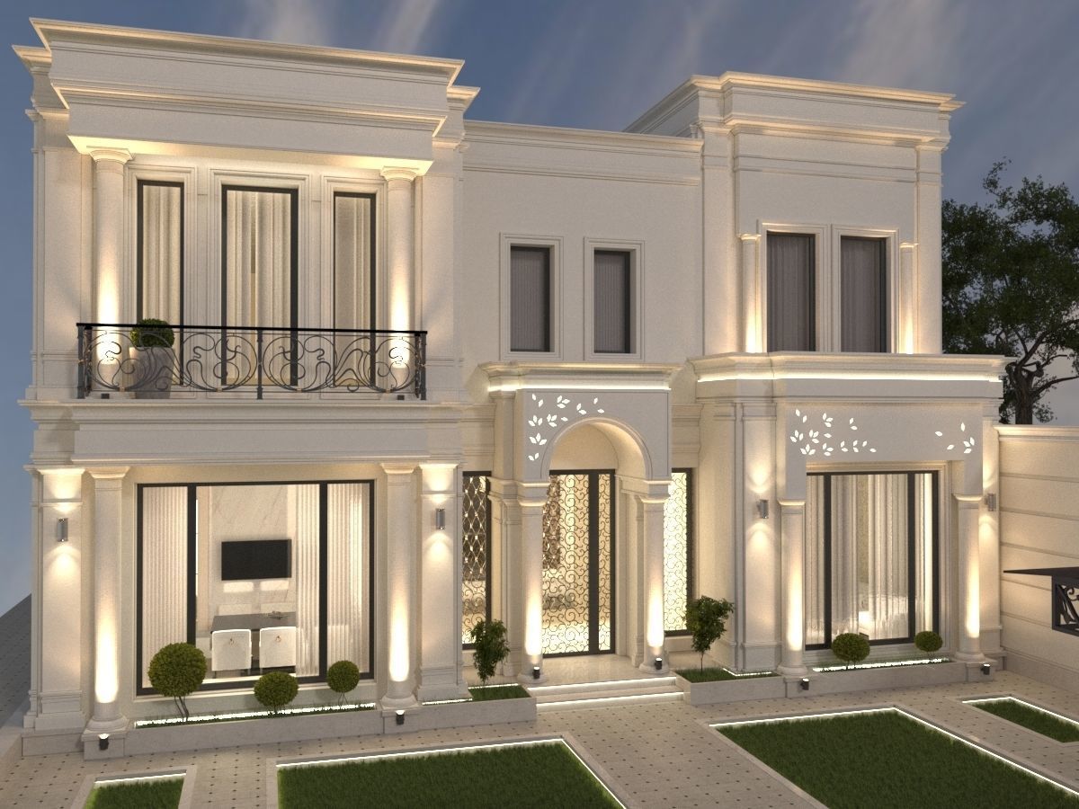 architecture luxury villa in dubai 3D model_1