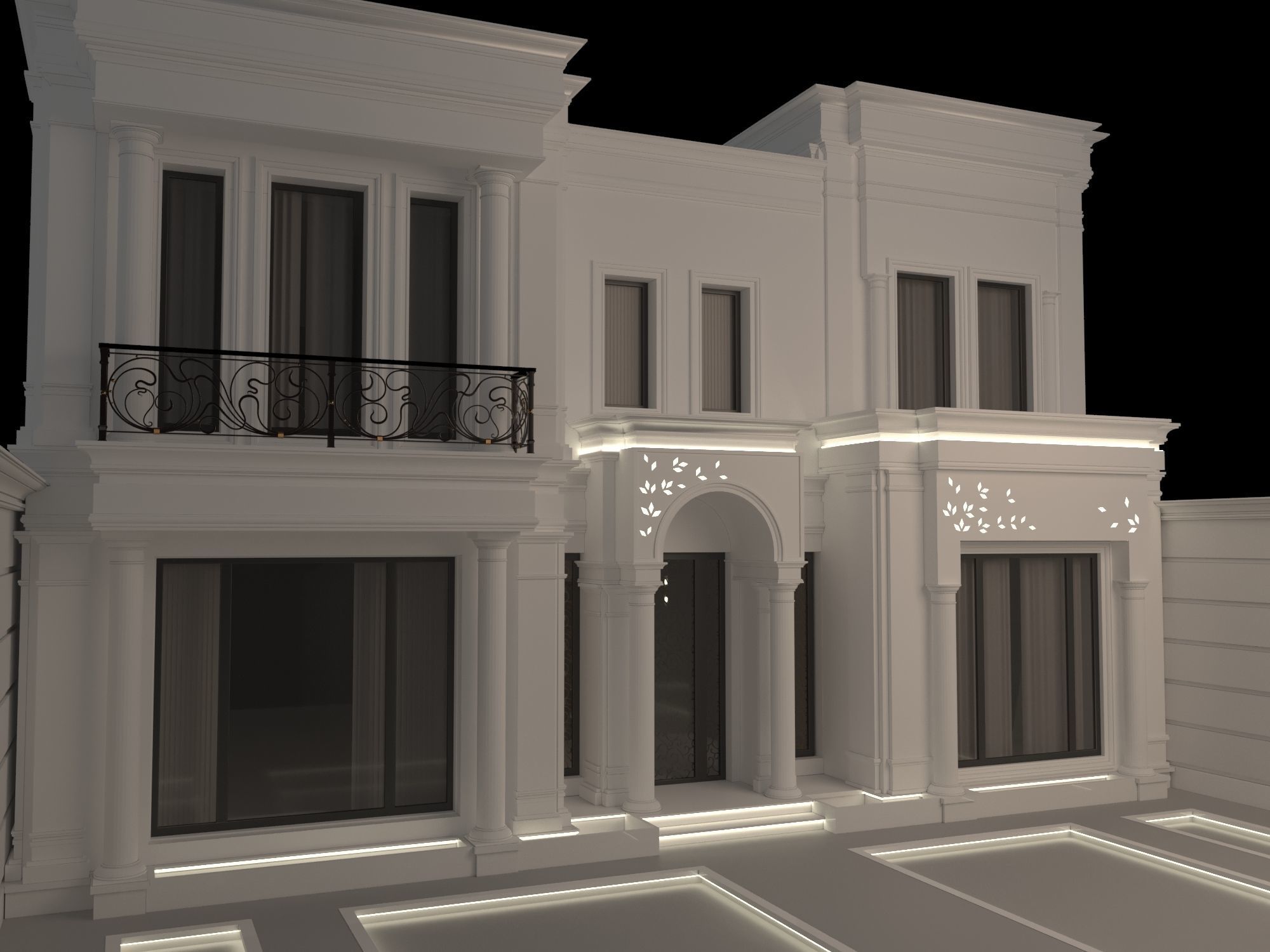 architecture luxury villa in dubai 3D model_5