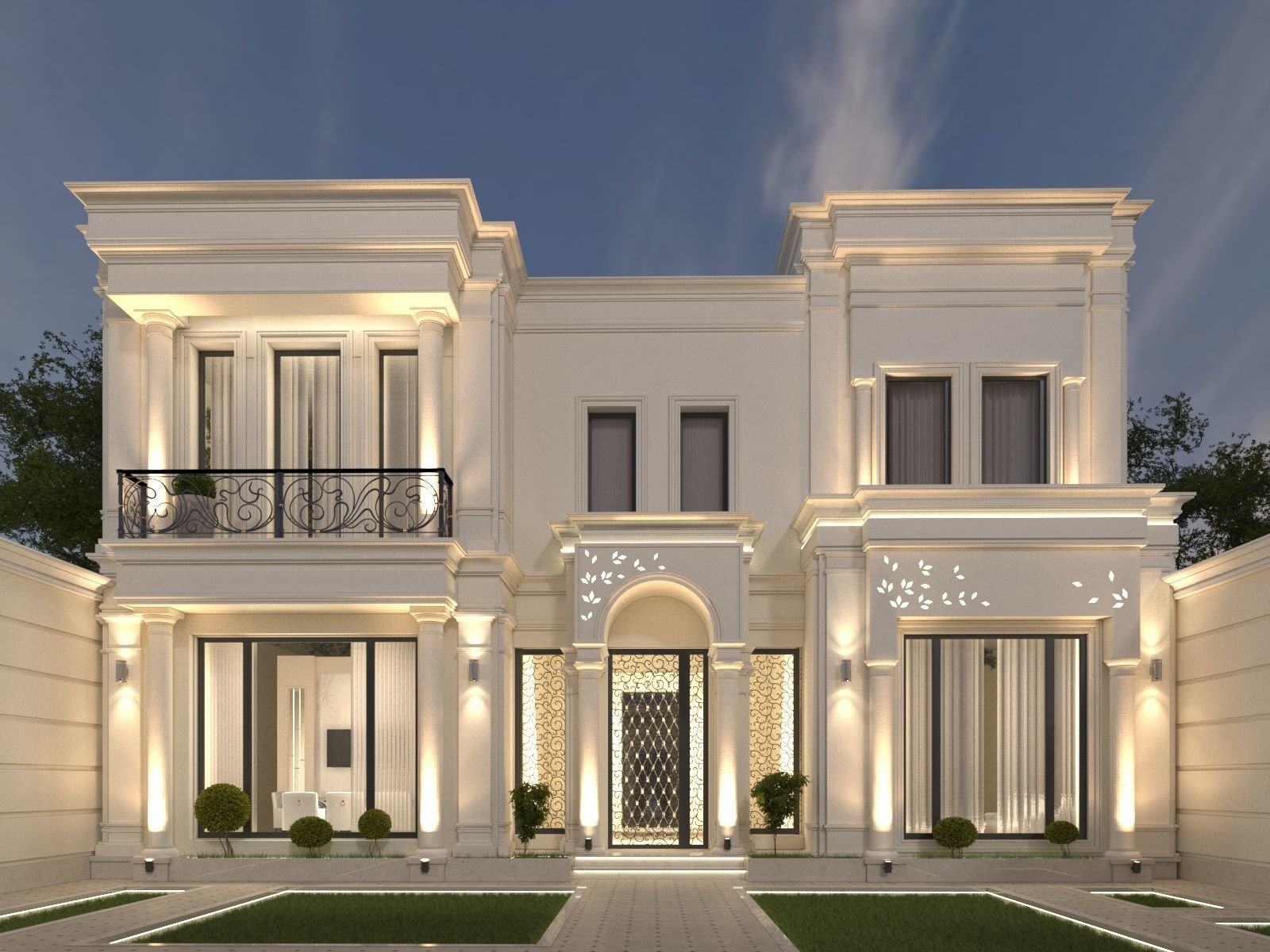architecture luxury villa in dubai 3D model_3