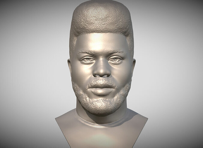 Khalid bust for 3D printing 3D print model