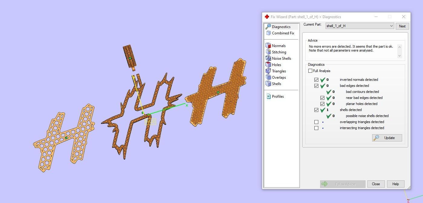 H Font Pendant 3D print model_10