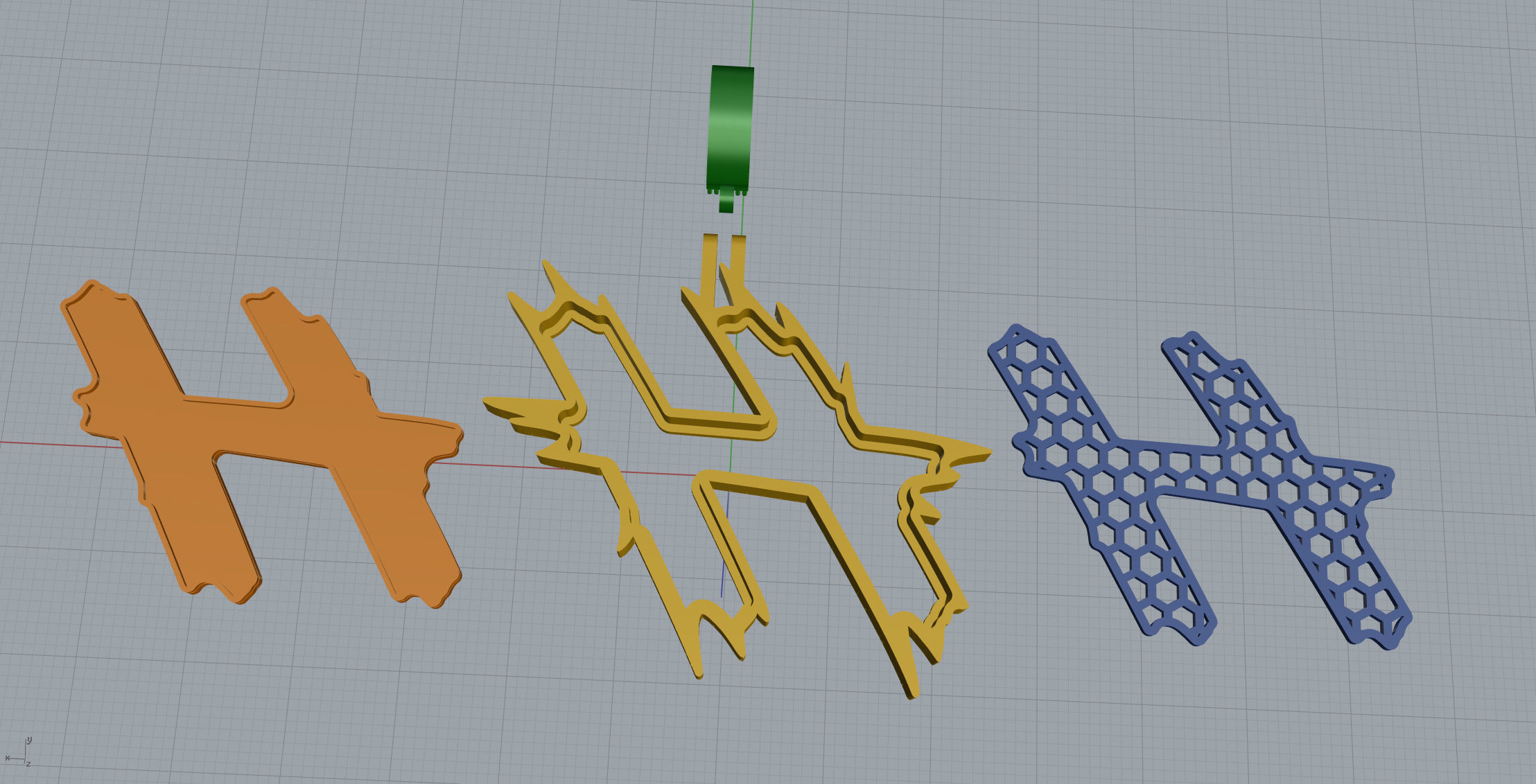 H Font Pendant 3D print model_2