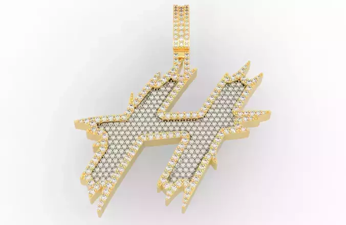 H Font Pendant 3D print model