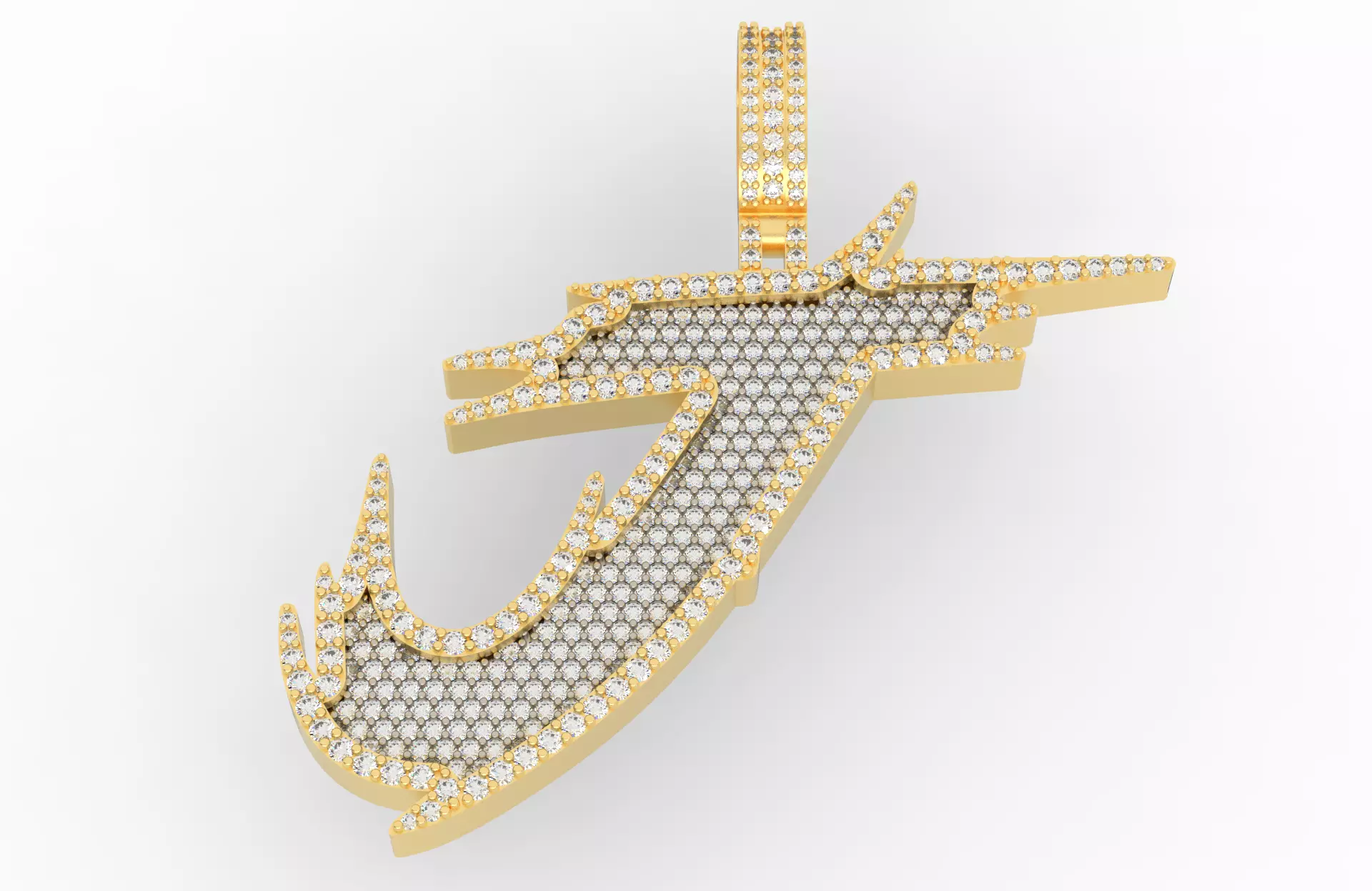 J Font Pendant 3D print model