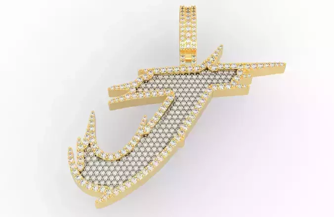 J Font Pendant 3D print model