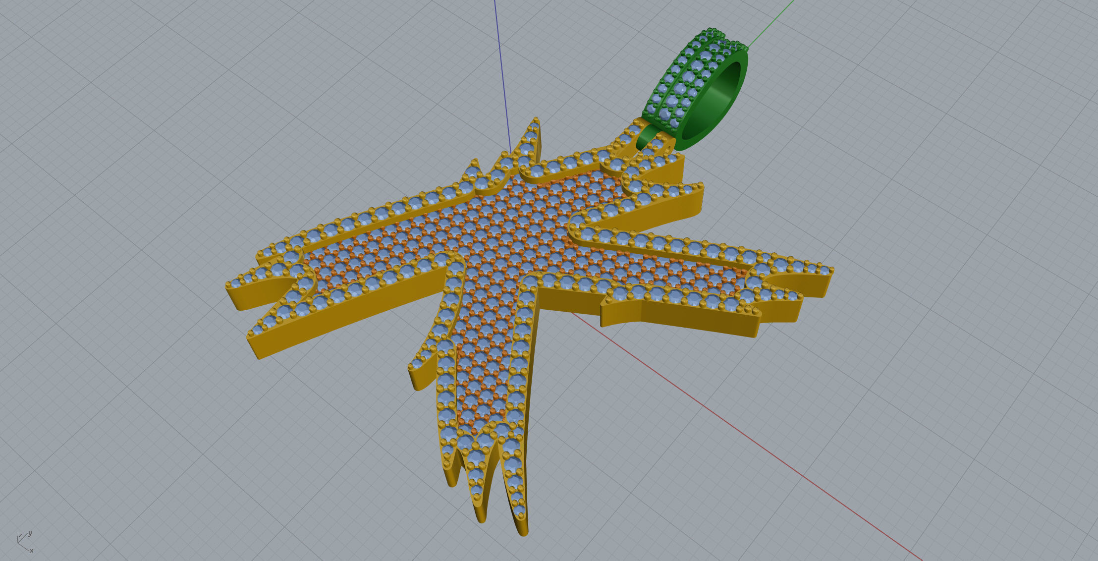 K Font Pendant 3D print model_7