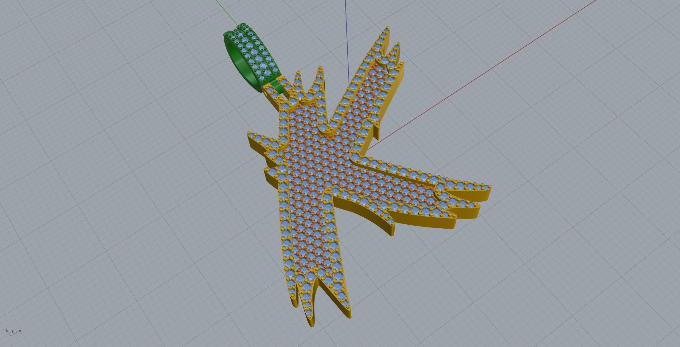 K Font Pendant 3D print model_1