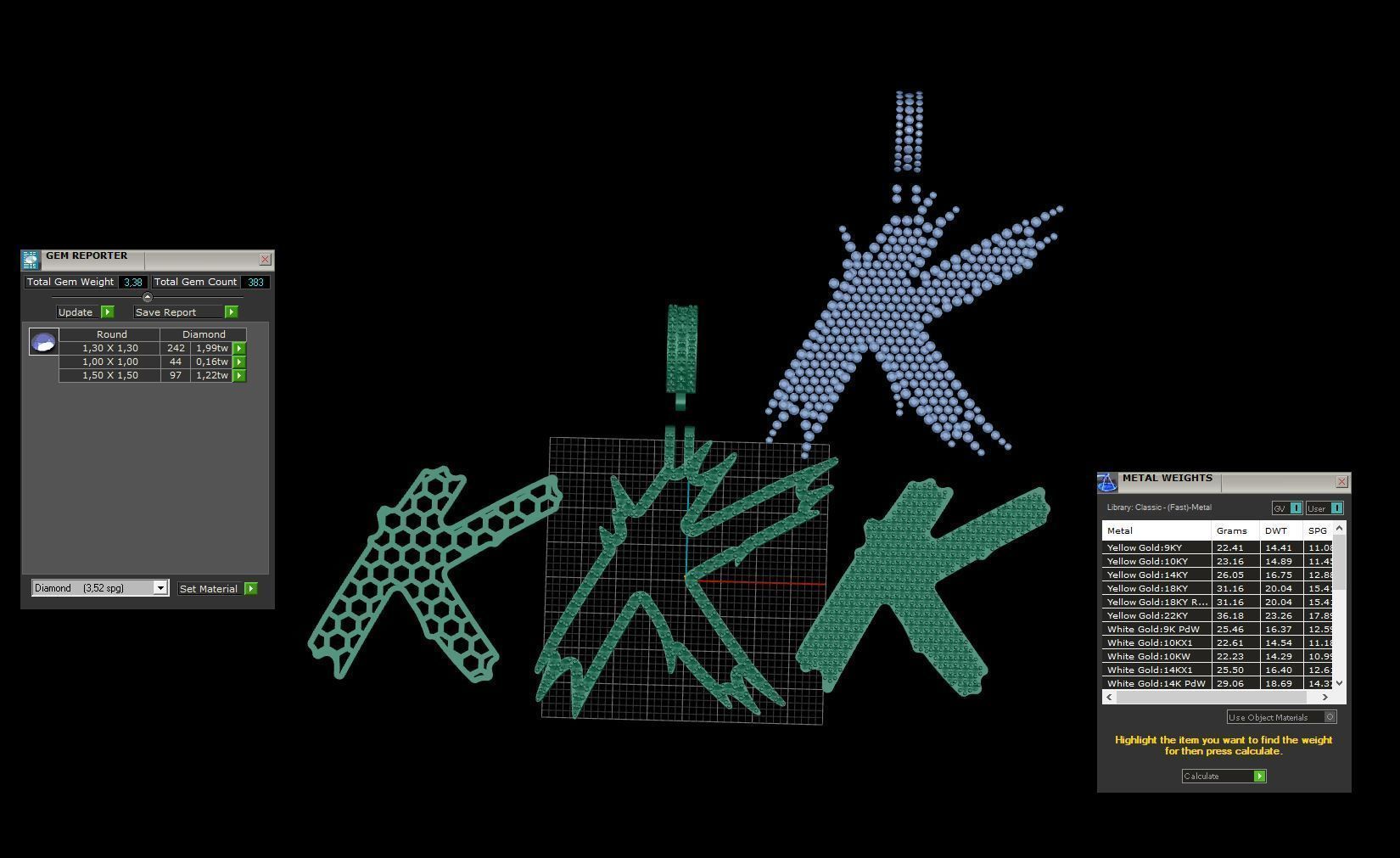 K Font Pendant 3D print model_3