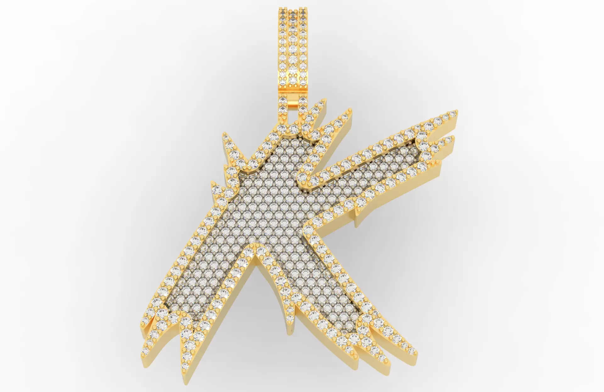 K Font Pendant 3D print model_0