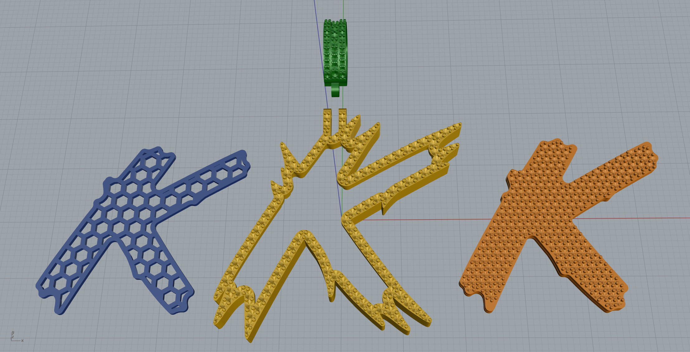 K Font Pendant 3D print model_11