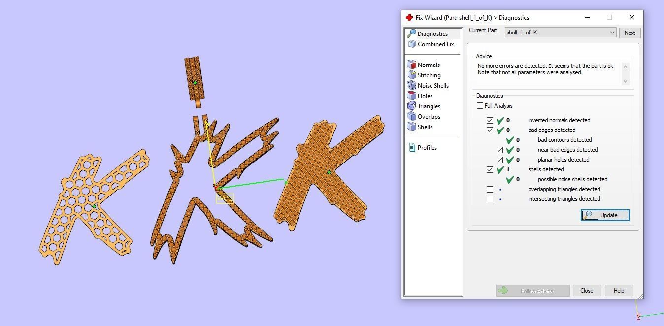 K Font Pendant 3D print model_10