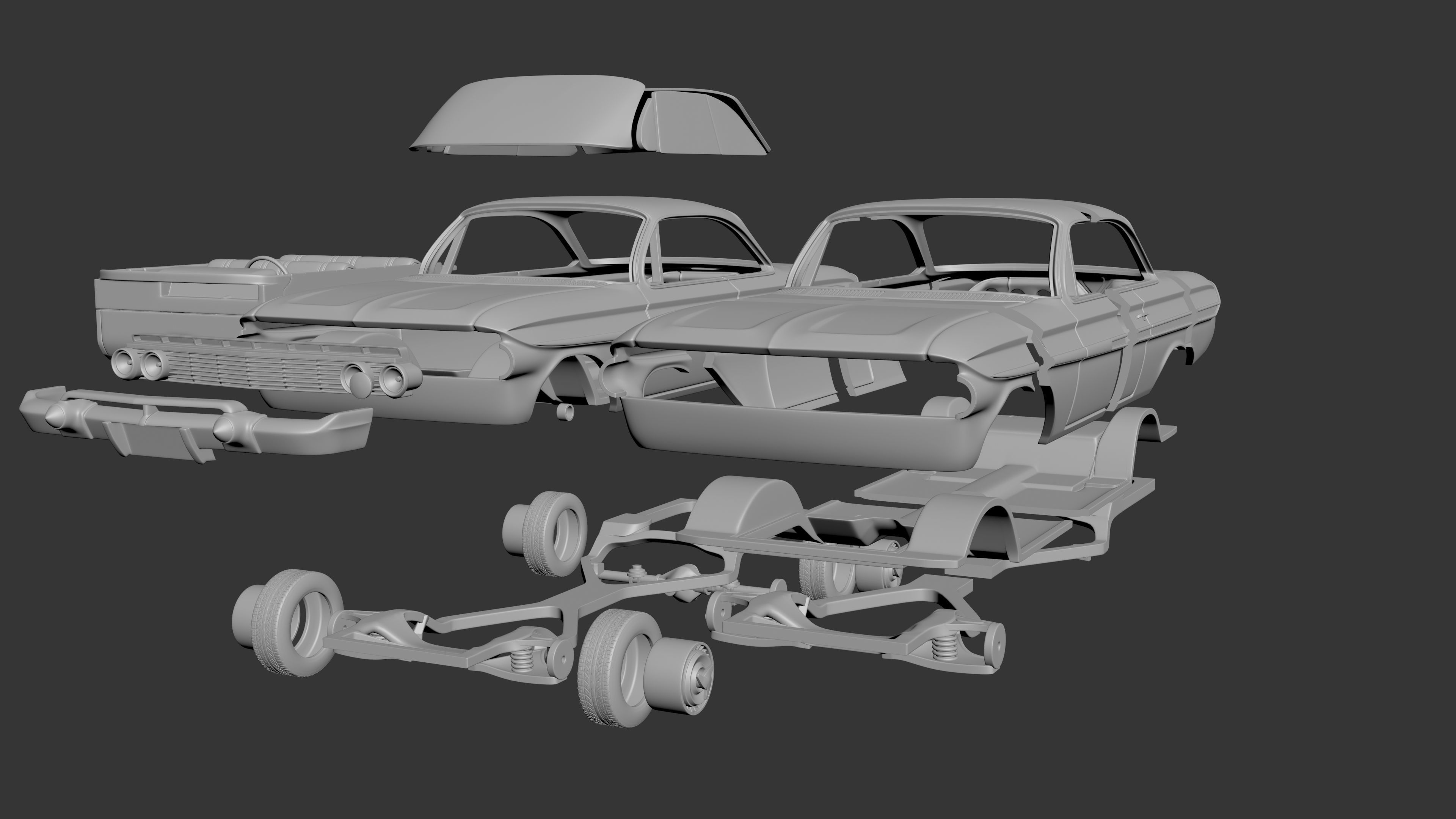 Chevrolet Impala 1961 3D print model_8