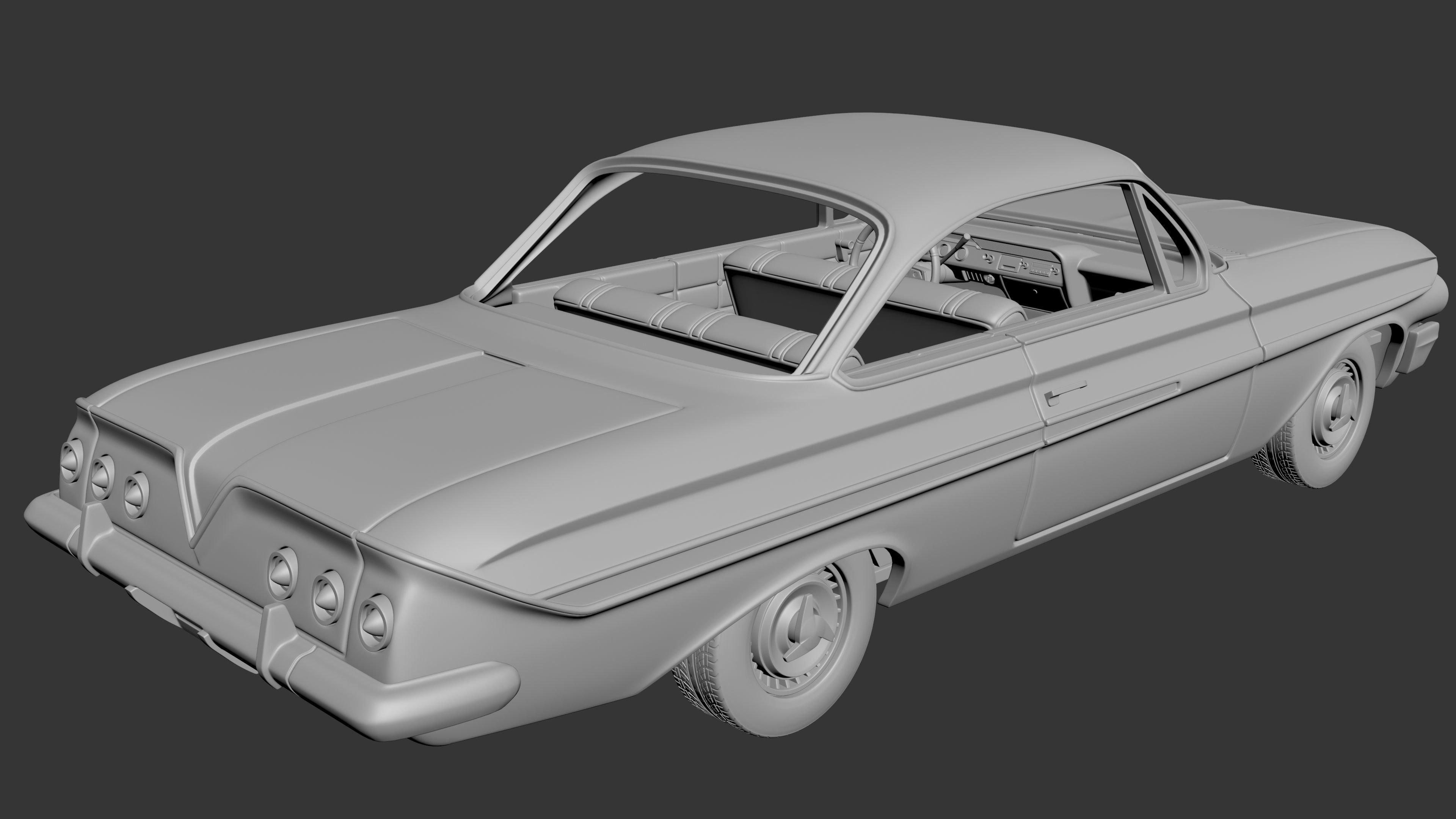 Chevrolet Impala 1961 3D print model_4