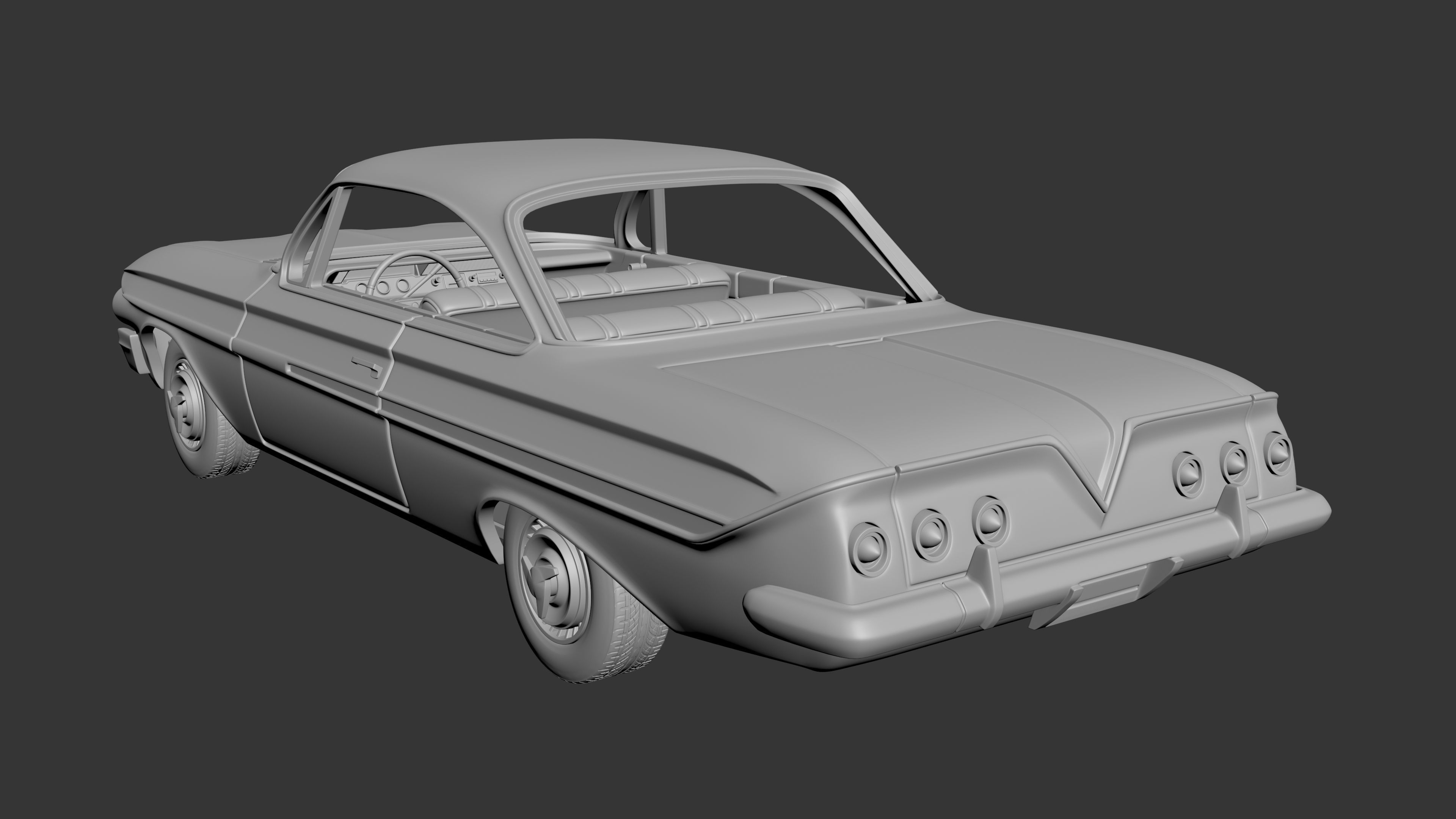 Chevrolet Impala 1961 3D print model_2
