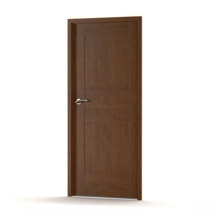 Brown Wooden Door 3D model_0