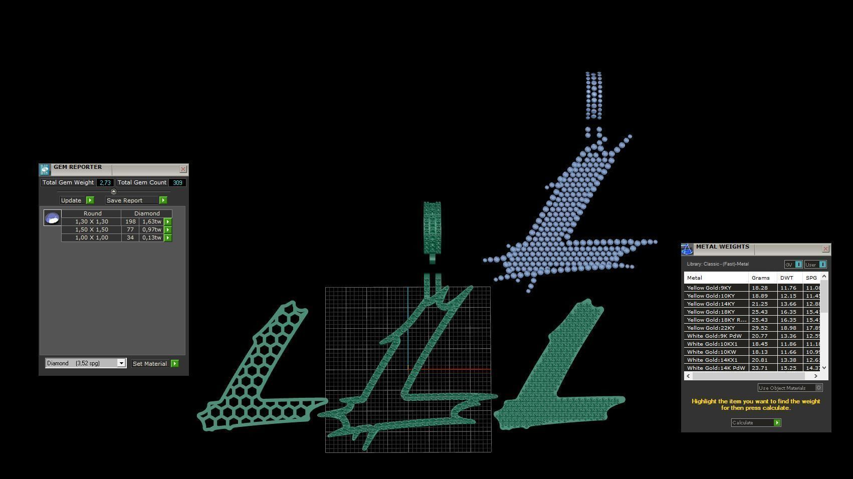 L Font Pendant 3D print model_3