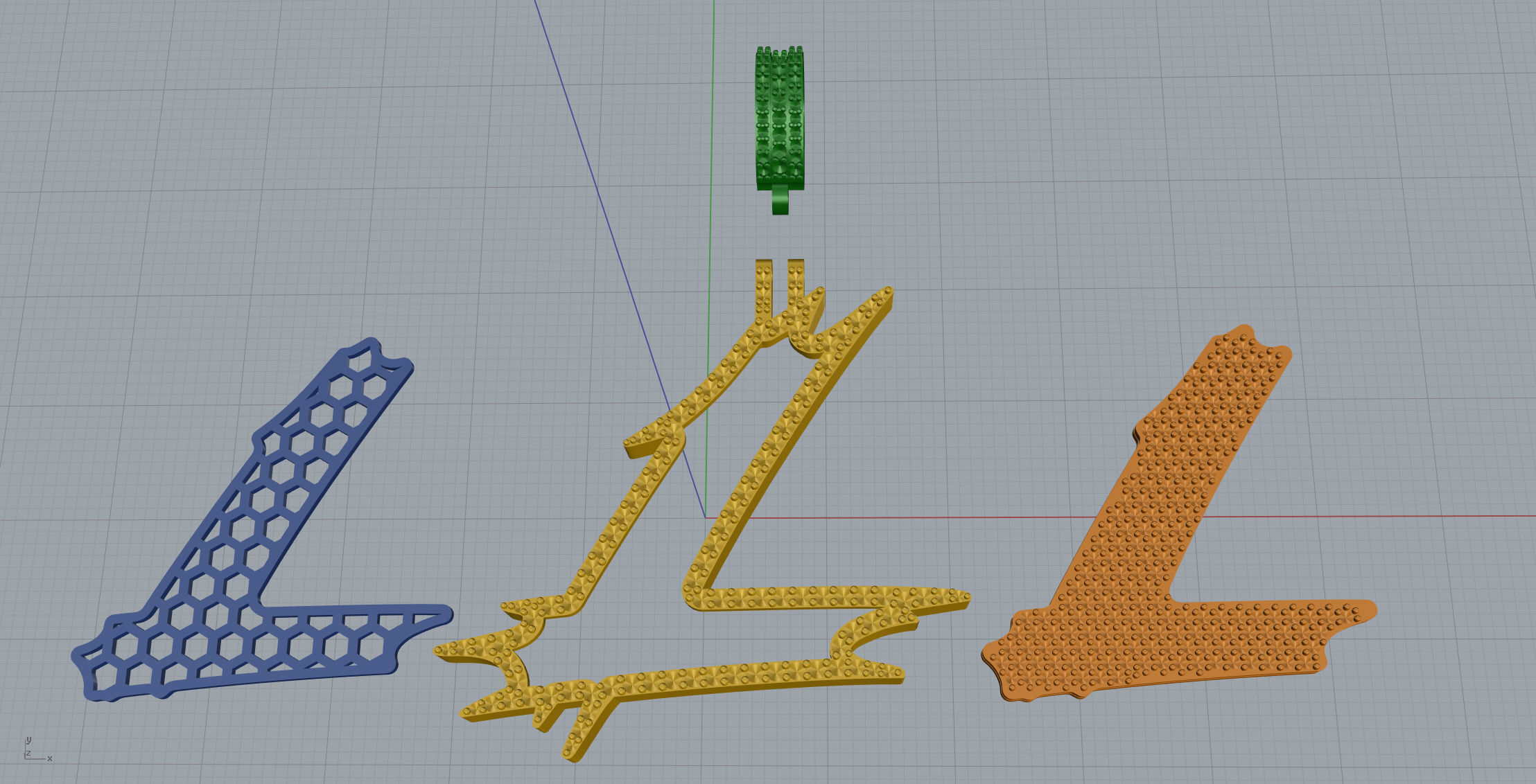 L Font Pendant 3D print model_10