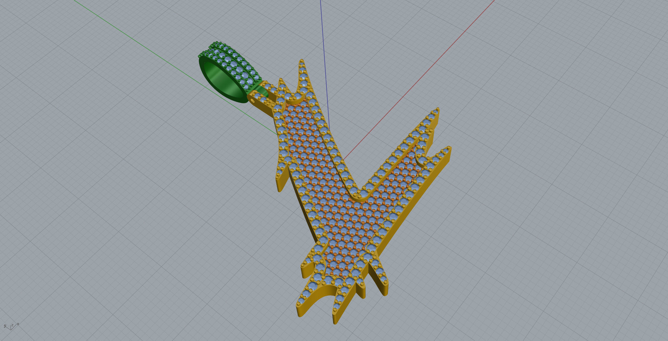 L Font Pendant 3D print model_4