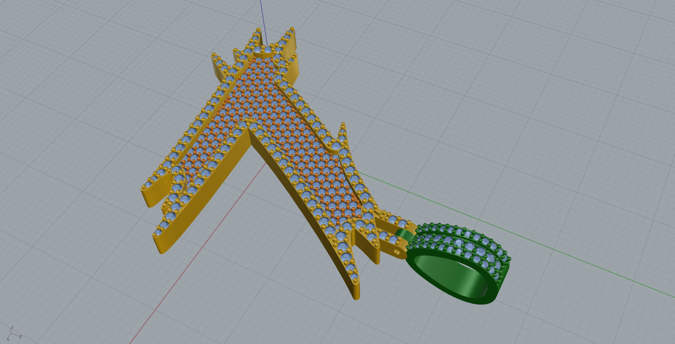 L Font Pendant 3D print model_6