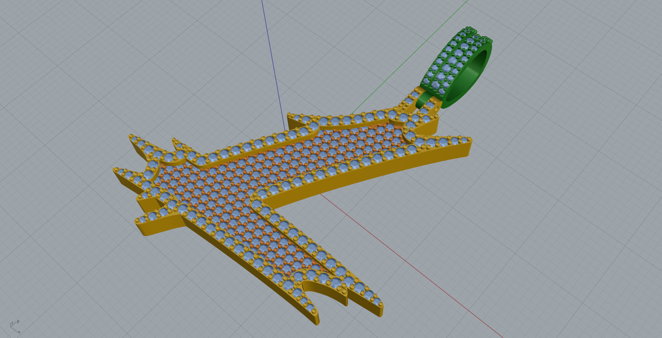 L Font Pendant 3D print model_7