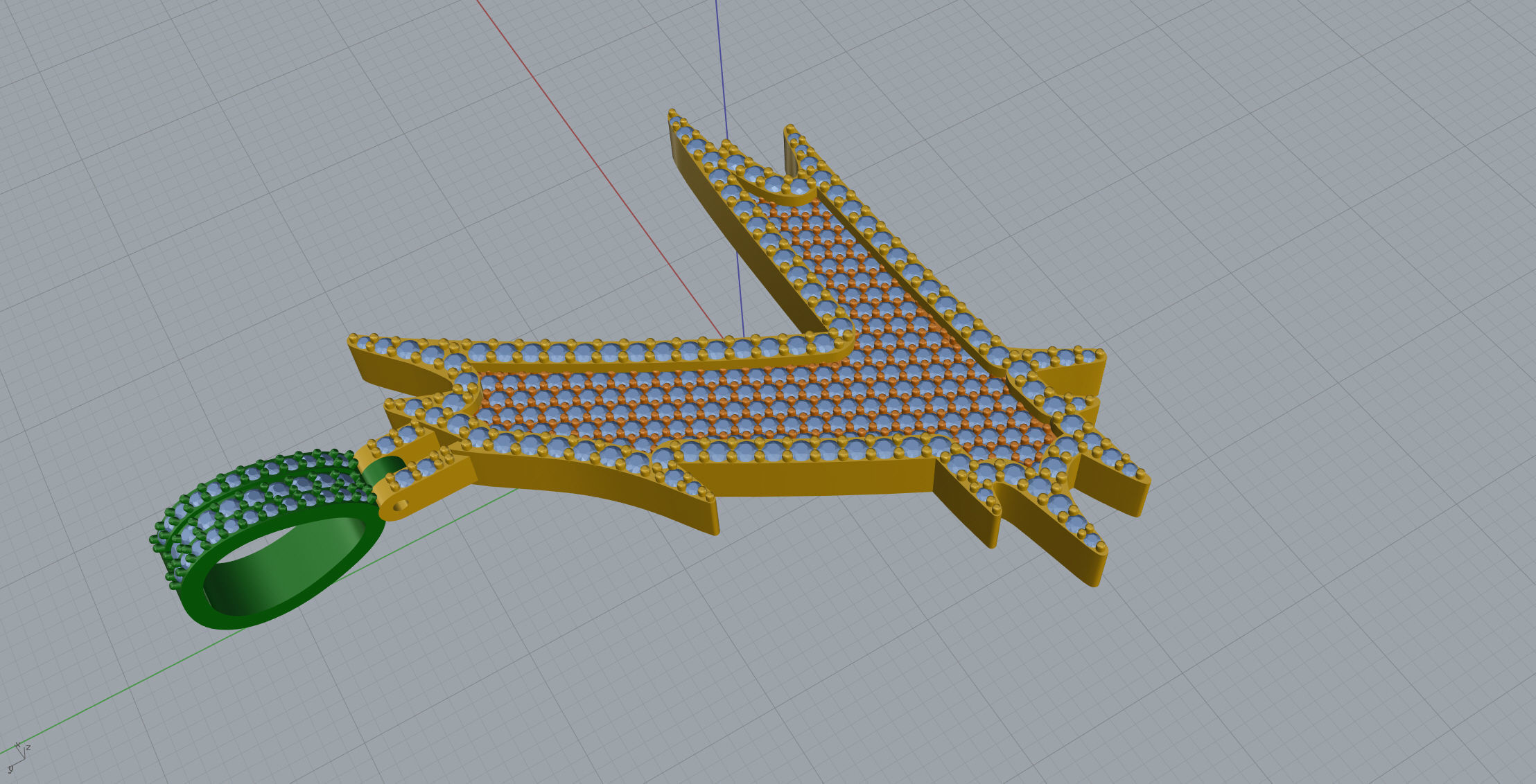 L Font Pendant 3D print model_5