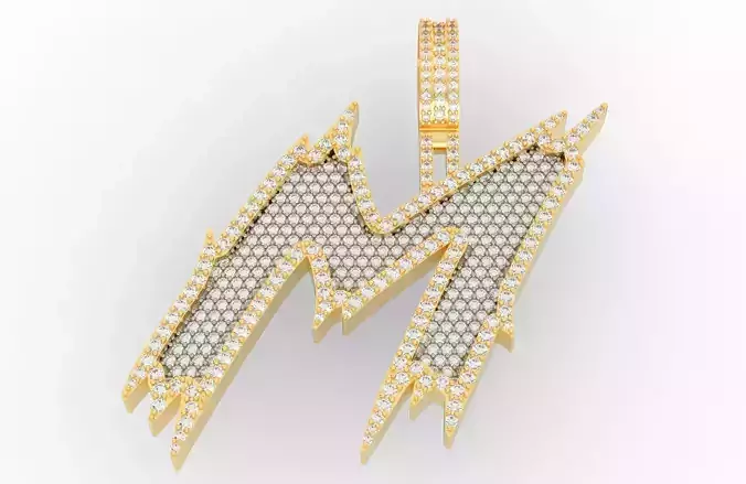 M Font Pendant 3D print model