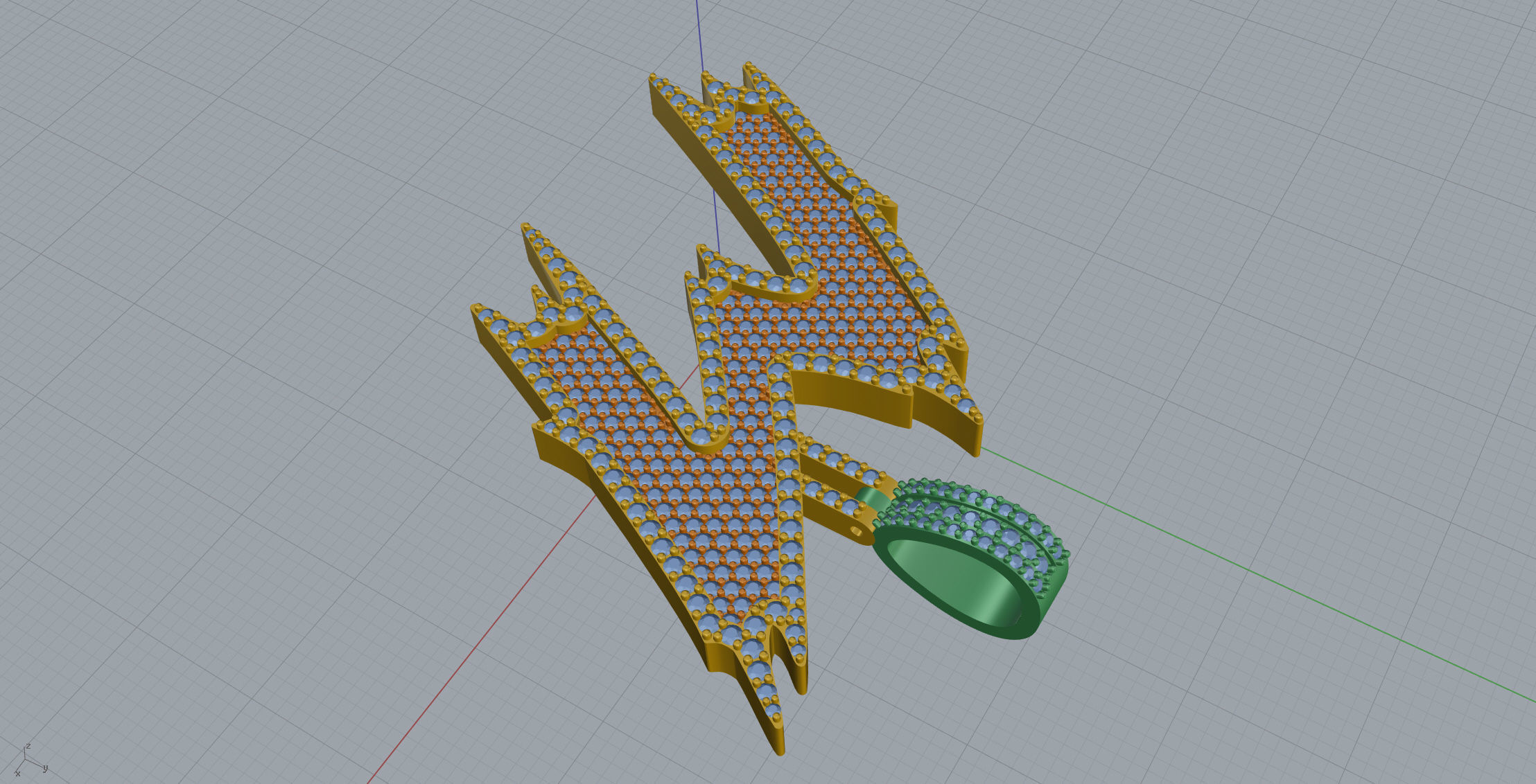 M Font Pendant 3D print model_6