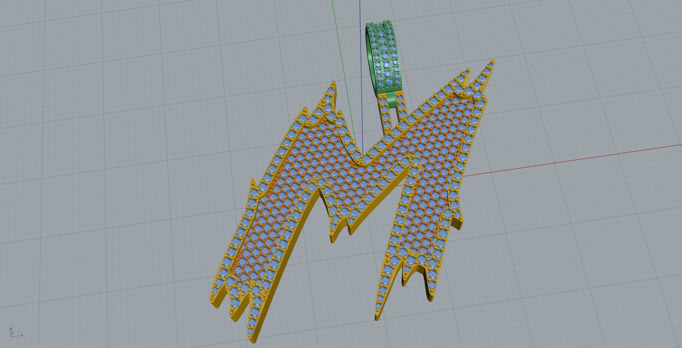 M Font Pendant 3D print model_1