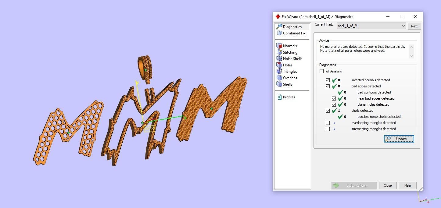 M Font Pendant 3D print model_11